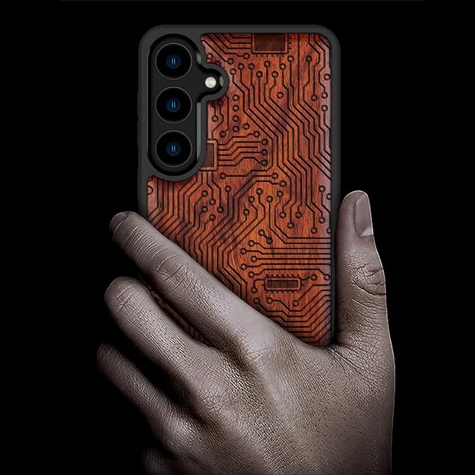 Carveit Wood Case for Galaxy S24 Plus Case Shockproof Protective Cover Unique - Image 2
