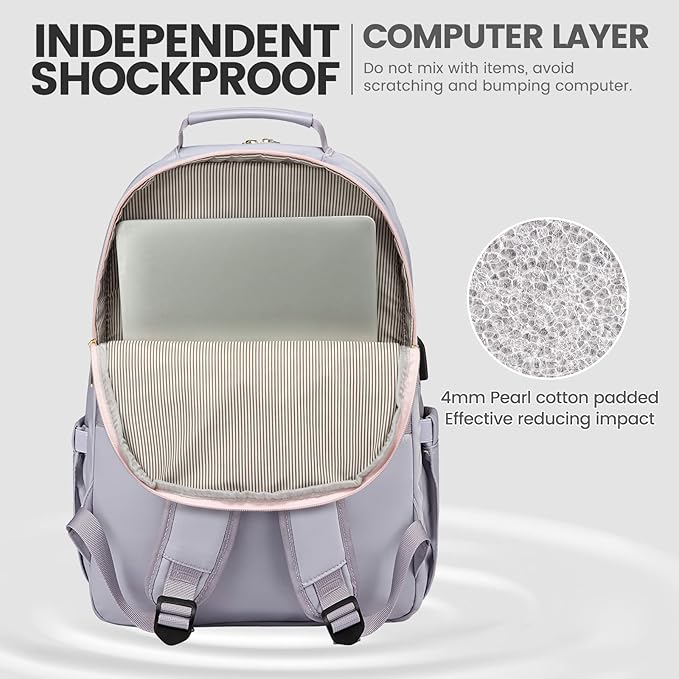 LOVEVOOK Laptop Backpack for Women 15.6 inch, Cute Travel Carry on Backpack - Image 3