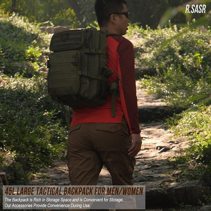 45L Tactical Backpack for Men Women, Military Assault Pack - Image 9