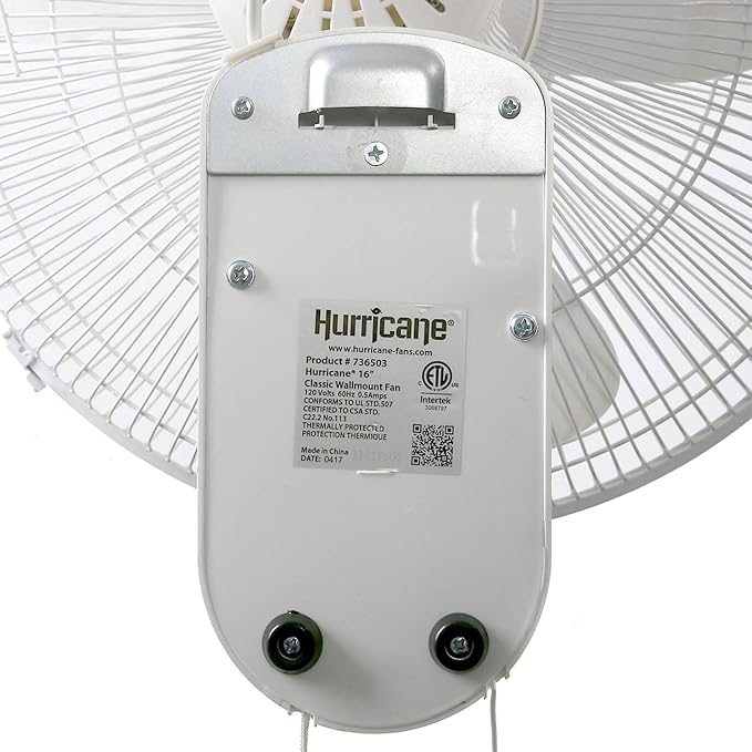 Hurricane Classic Oscillating Wall Mount Fan w/ 3 Quite Speeds, Grow Tents - Image 8