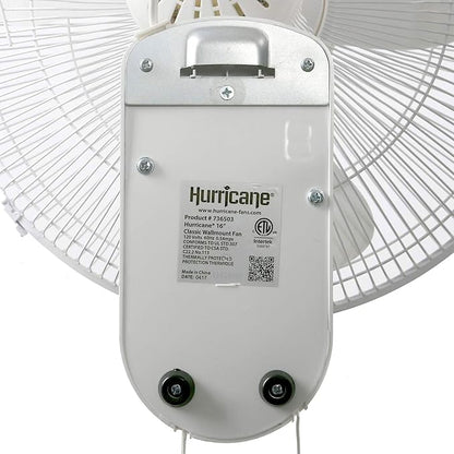 Hurricane Classic Oscillating Wall Mount Fan w/ 3 Quite Speeds, Grow Tents - Image 8