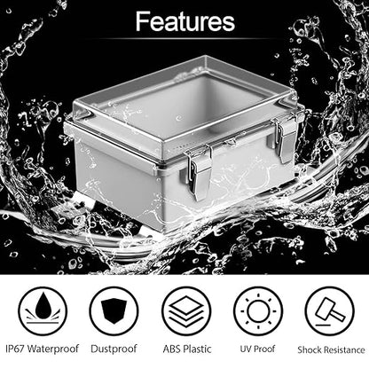LeMotech Electrical Box, IP67 Waterproof Hinged Clear Cover Stainless Steel - Image 3