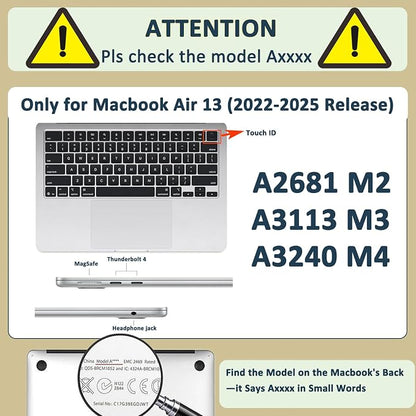 Hard Case for New MacBook Air 13 inch M2 M3 M4 2022 2024 2025 Release, 13.6" - Image 2