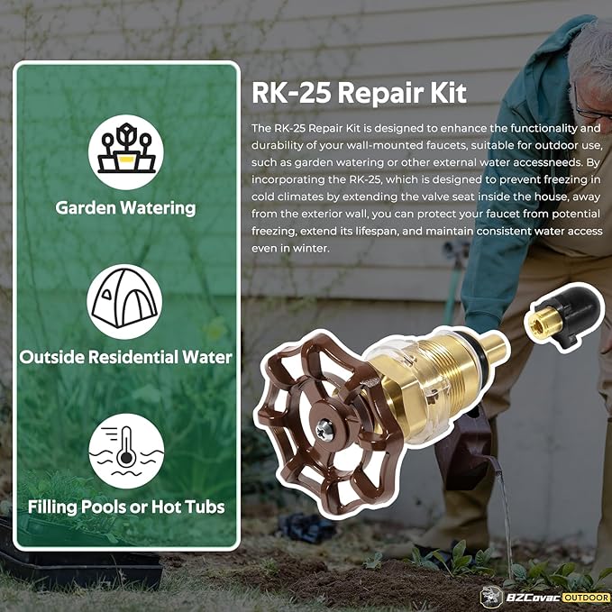 RK-25 Repair Kit for Woodford Model 20, 25 & 27 Series Freezeless Wall Faucets - Image 2