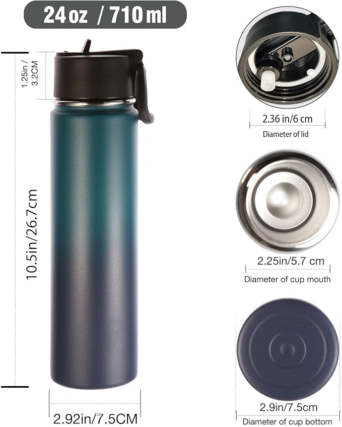 Volhoply 24 Ounce Insulated Water Bottle - Image 2