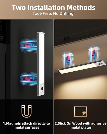 EZVALO 3-Pack Under Cabinet Lighting, 2400mAh Motion Sensor Light, LED Closet - Image 6