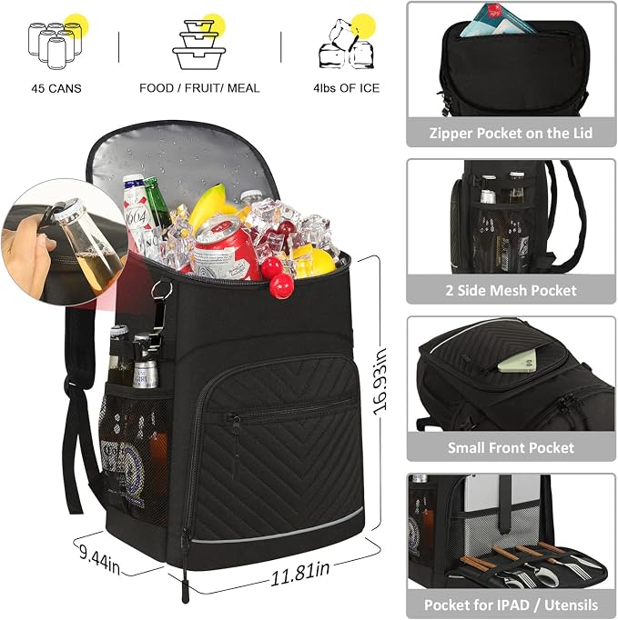 Cooler Backpack Insulated Leakproof Waterproof Backpack Cooler Bag 30/45 Cans - Image 2