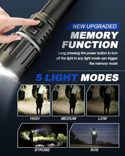Victoper Rechargeable Flashlight, Titanium 5 Modes Zoomable Flash Light - Image 4
