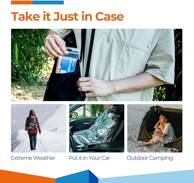 Emergency Blankets 4 Packs, Reusable Mylar Thermal Blankets - Image 4