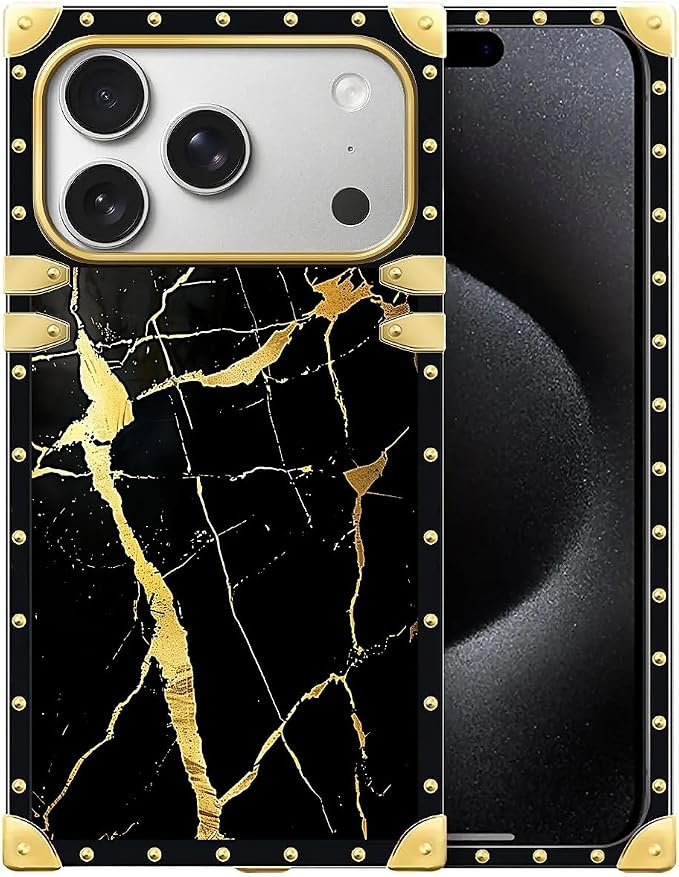 for iPhone 17 Pro Case Luxury Golden Decoration by Unknown