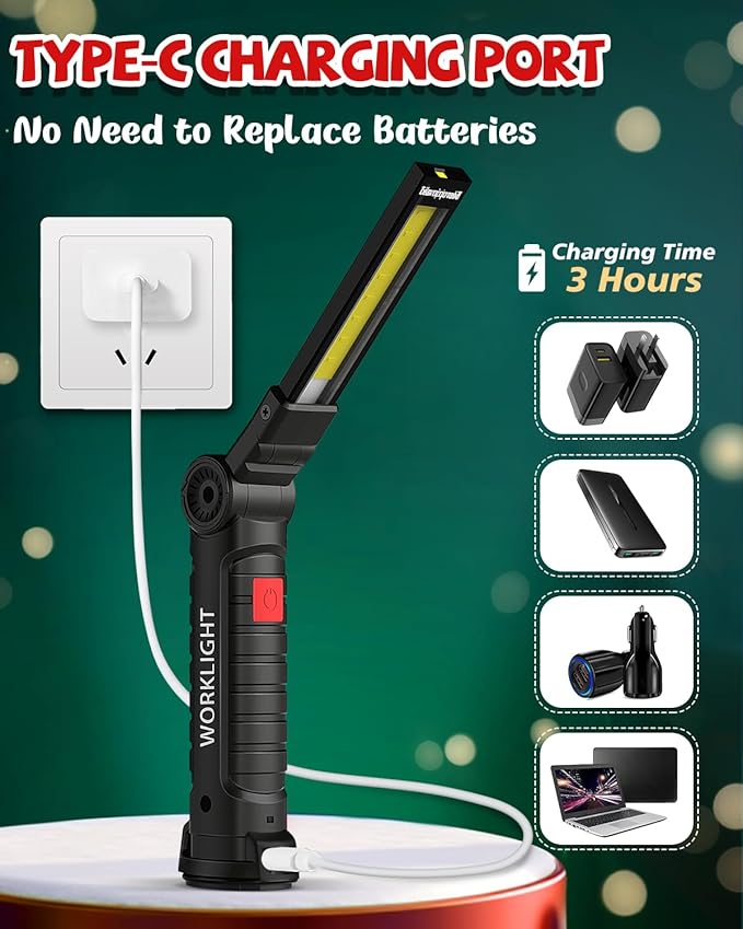 Coquimbo Tool Gifts for Men Him, Rechargeable LED Work Lights Grill Light - Image 8
