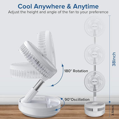 Belife X8 Portable Fan, Cordless 7200mAh Battery Operated Oscillating Fan - Image 3