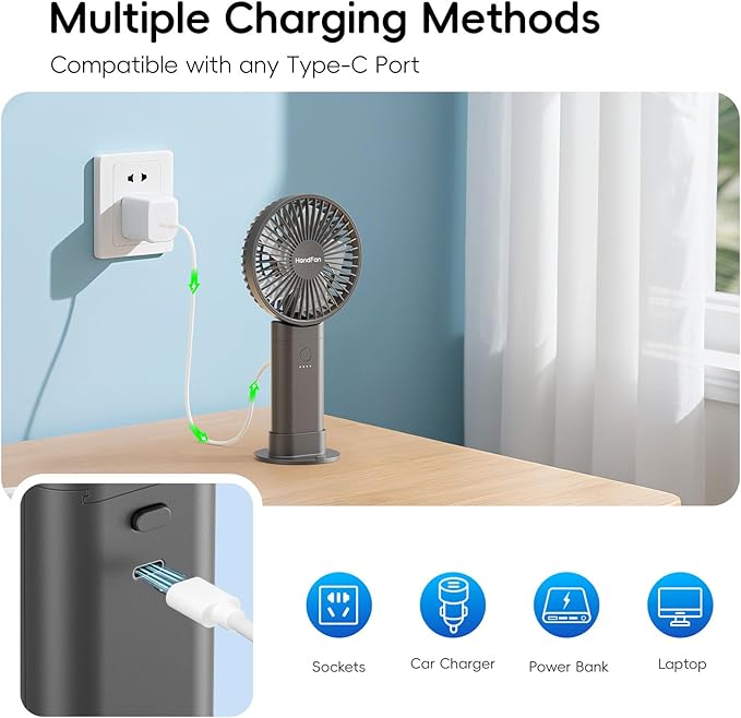 HandFan Upgraded 10, 000 mAh Quiet Handheld Fan - Image 3