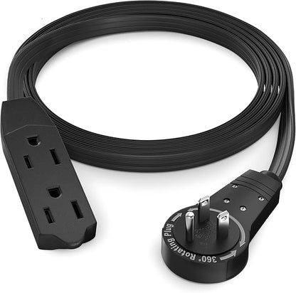 Maximm Cable 4 Ft 360° Rotating Flat Plug Extension Cord, 16/3 AWG Multi 3 by MaximmCable