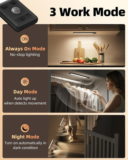 EZVALO Under Cabinet Lighting, 3500mAh Rechargeable Motion Sensor Light Indoor - Image 5