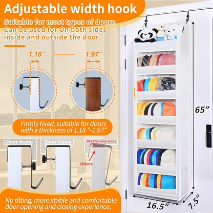 Toread 7-Layer Door-Mounted Baseball Cap Organizer, Dust-Proof Hat Rack Holds - Image 4