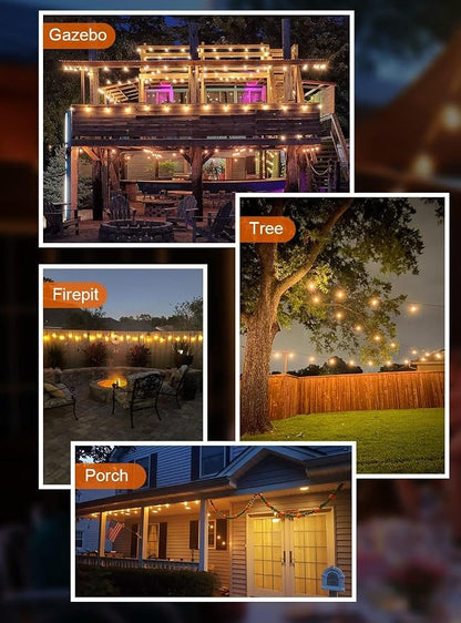 GPATIO Outdoor String Lights, 100FT ST38 Bulbs Shatterproof Patio Lights - Image 7