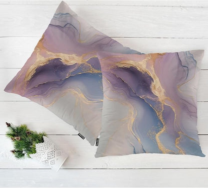 Swono Marble Throw Pillow Case, Luxury Pink Gold Marble Square Home Decorative - Image 5