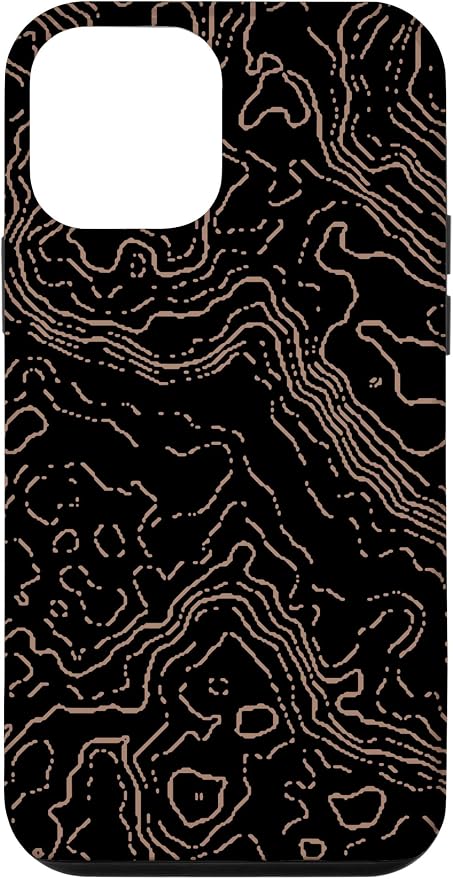 Topography Black & Brown Abstract Pattern Topographic Map Case by Unknown