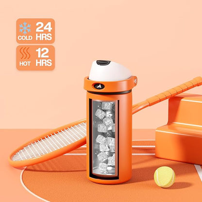 POWCAN 18 oz Steel Insulated Water Bottle: 2-in-1 Push-Button Spout & - Image 3