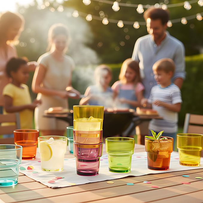 14 oz Plastic Stackable Drinking Tumblers, Dishwasher Safe, Durable - Image 8