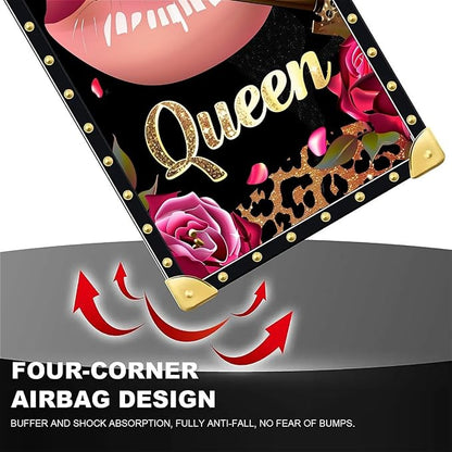Compatible with iPhone 16 Case, Glitter Red Rose Queen Leopard Lipstick Luxury - Image 7