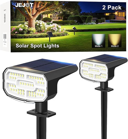 Solar Spotlights, Super Bright LED, 2 CCT Warm & Cool Light, Solarspot Lights by JEJOT