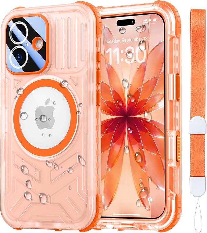 SPIDERCASE Magnetic for iPhone 17 Case Waterproof, 12FT Military Shockproof by SPIDERCASE