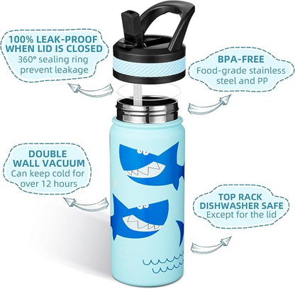 Fanhaw 18 Oz Kids Insulated Water Bottle - Image 2