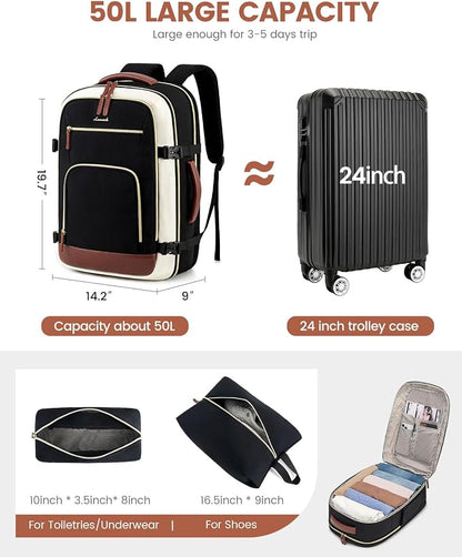 LOVEVOOK 50L Travel Backpack for Women Flight Approved, Carry on Backpack for - Image 3