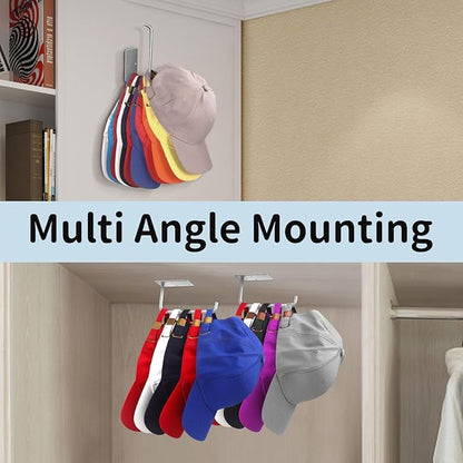 Hat Racks for Baseball Caps 2 Pack, Stainless Steel Adhesive Hat Hanger Hooks - Image 2