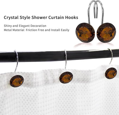 MitoVilla Dark Brown Shower Curtain Hooks Rings, Metal Shower Hooks - Image 3