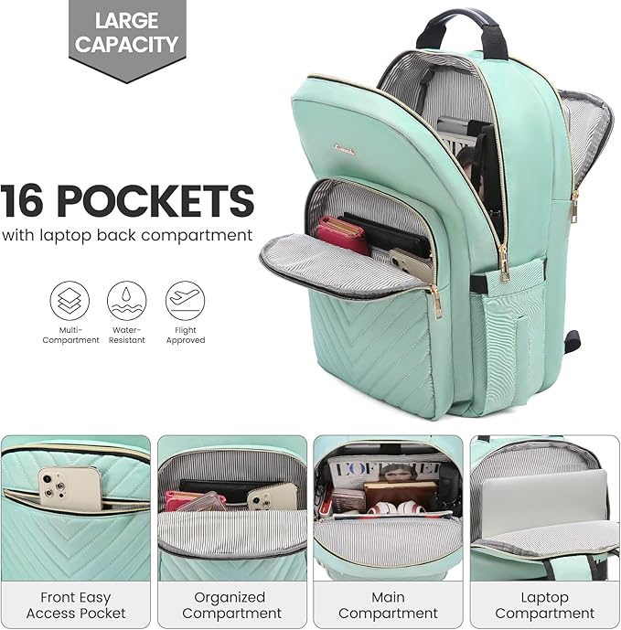 LOVEVOOK Laptop Backpack for Women 15.6 inch, Cute Womens Travel Backpack Purse - Image 2