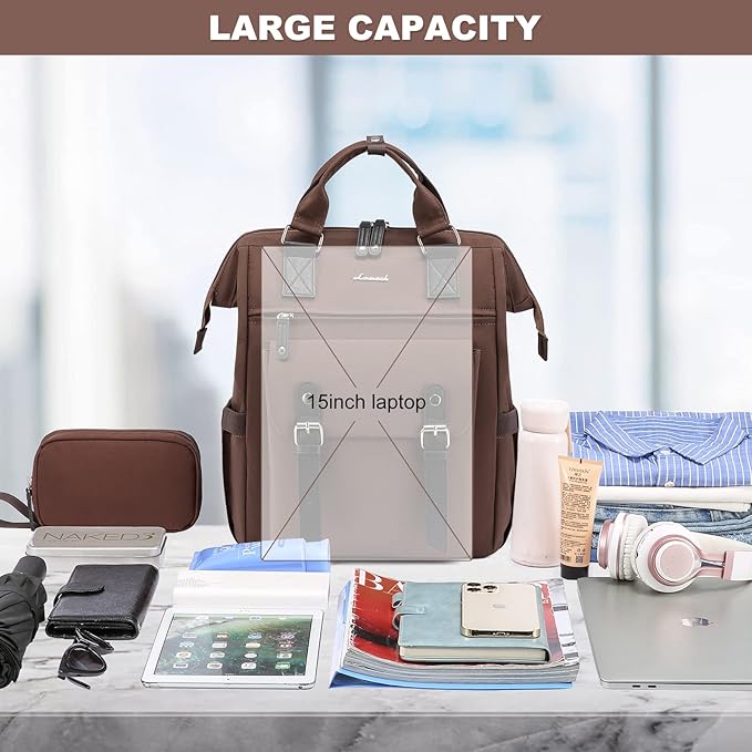 LOVEVOOK Laptop Backpack for Women Work Travel Commuter Backpack Business - Image 3