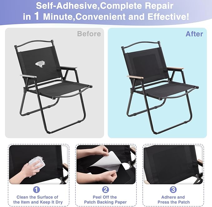 Gheeidau Canvas Repair Patch 9×11 Inch 3Pcs Waterproof Self-Adhesive Fabric - Image 4