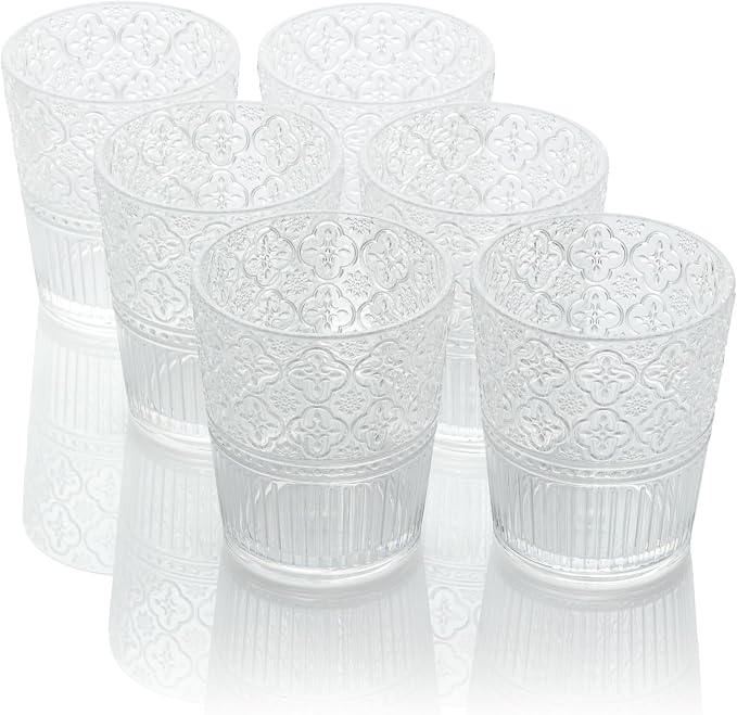 Victoria Clear Set of 6 Premium Acrylic DOF Glass 16 oz – Unbreakable Drinkware by CERTIFIEDINTERNATIONAL