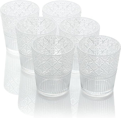 Victoria Clear Set of 6 Premium Acrylic DOF Glass 16 oz – Unbreakable Drinkware by CERTIFIEDINTERNATIONAL