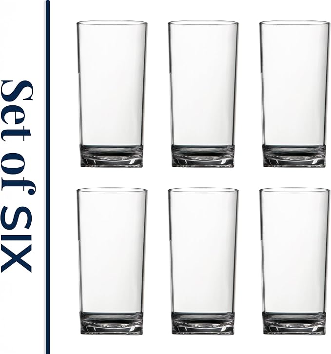 US Acrylic Classic Clear Plastic Reusable Drinking Glasses 16oz Water Cups | - Image 8