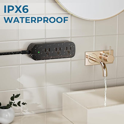 Outdoor Power Strip Weatherproof, Transparent IPX6 Waterproof Surge Protector - Image 3
