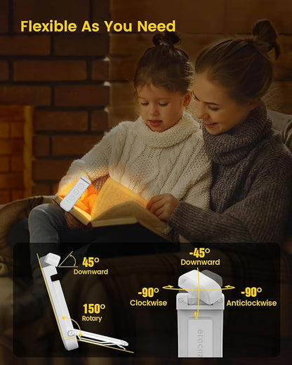 Glocusent USB Rechargeable Book Light, Portable Clip-on LED Reading Light - Image 5