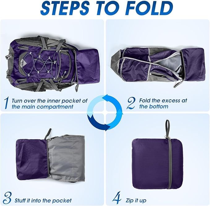 IGOLUMON Hiking Backpack 40L Packable Lightweight Camping Backpack Men Women - Image 6