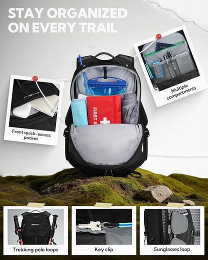 WATERFLY Small Lightweight Hiking Backpack: 20L Outdoor Daypack - Image 5