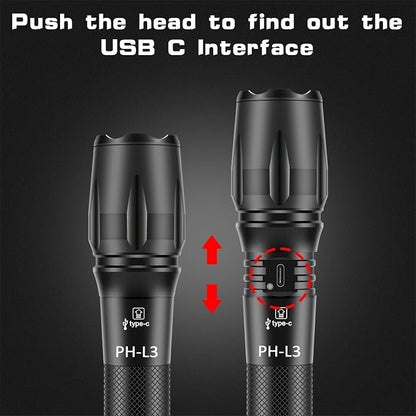 PHIXTON Rechargeable Flashlights High Lumens, USB C Chargeable LED Flashlight - Image 2