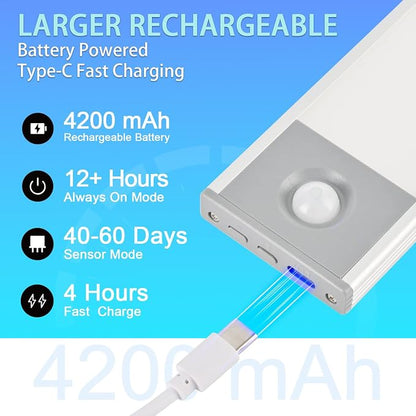Under Cabinet Lighting, 4200mAh Motion Sensor Light Indoor, 3 Color Temp - Image 4