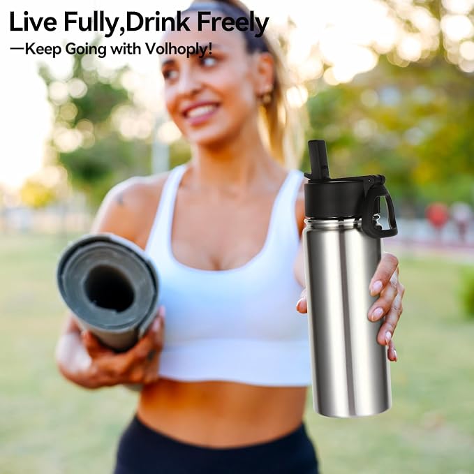 Volhoply 18oz Insulated Water Bottle Bulk 8 Pack, Kids Stainless Steel Water - Image 7