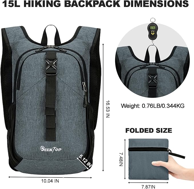 Seektop 15L Small Hiking Backpack - Image 4