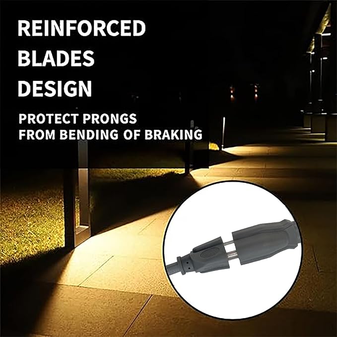 Indoor Outdoor Extension Cord Weatherproof, UL Certified, 16 Gauge 6FT Grey 3 - Image 4