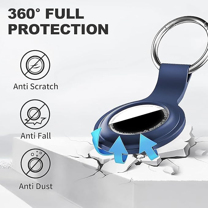 Linsaner Holder for AirTag 2nd Gen & 1st Gen, Silicone Case Keychain Key Ring - Image 3