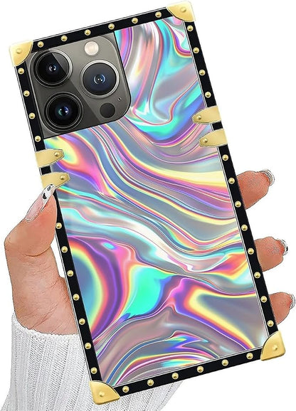 Compatible with iPhone 14 Pro Case, Holographic Abstract Iridescent Textures - Image 6