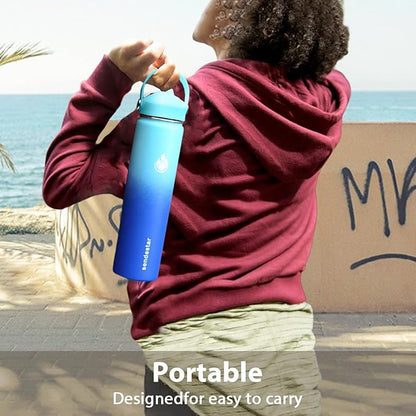 SENDESTAR Stainless Steel Wide Mouth Water Bottle 24oz Double Wall Vacuum - Image 6